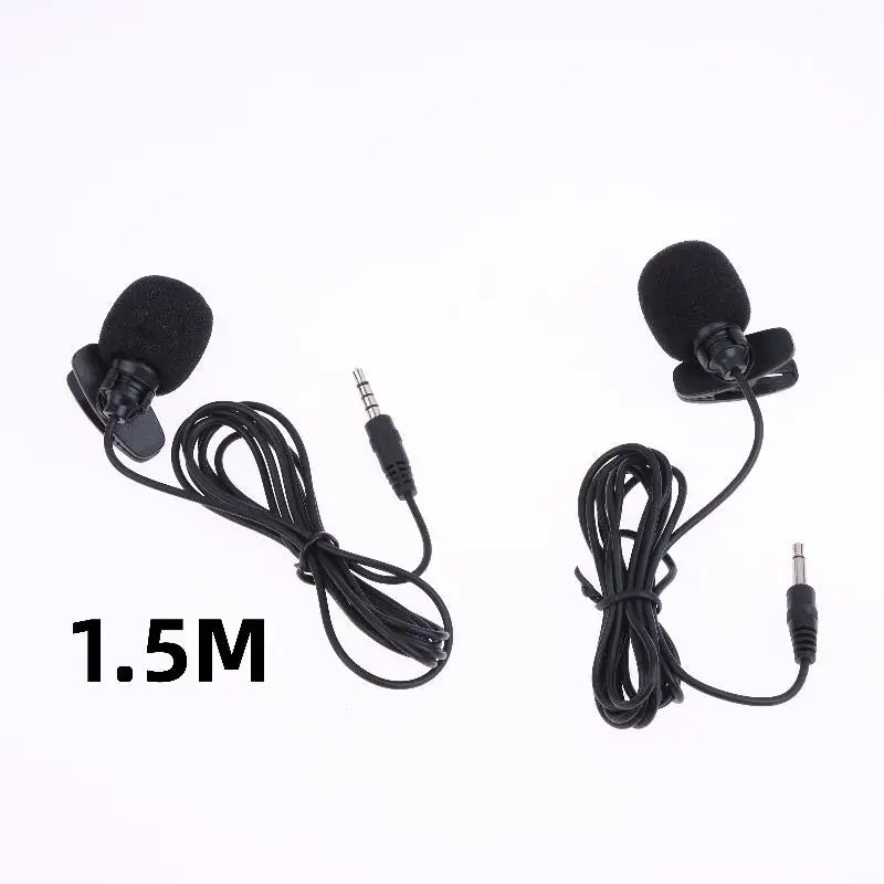 1 Pc Hands-free Condenser Clip-on Lapel Mic 1.5 Meters Mini Portable Lavalier Wired 3.5mm Microphone For Phone And Laptop PC