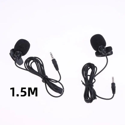 1 Pc Hands-free Condenser Clip-on Lapel Mic 1.5 Meters Mini Portable Lavalier Wired 3.5mm Microphone For Phone And Laptop PC