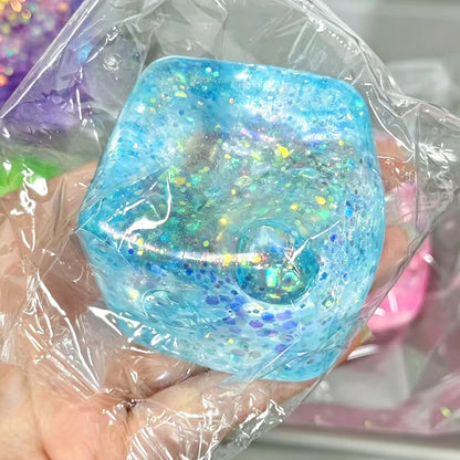 Maltose Cube Stress Squeeze Toy Decompression Small Ice Cubes Anti Stress Slow Rebound Polar Light Colorful Squeeze TPR Block