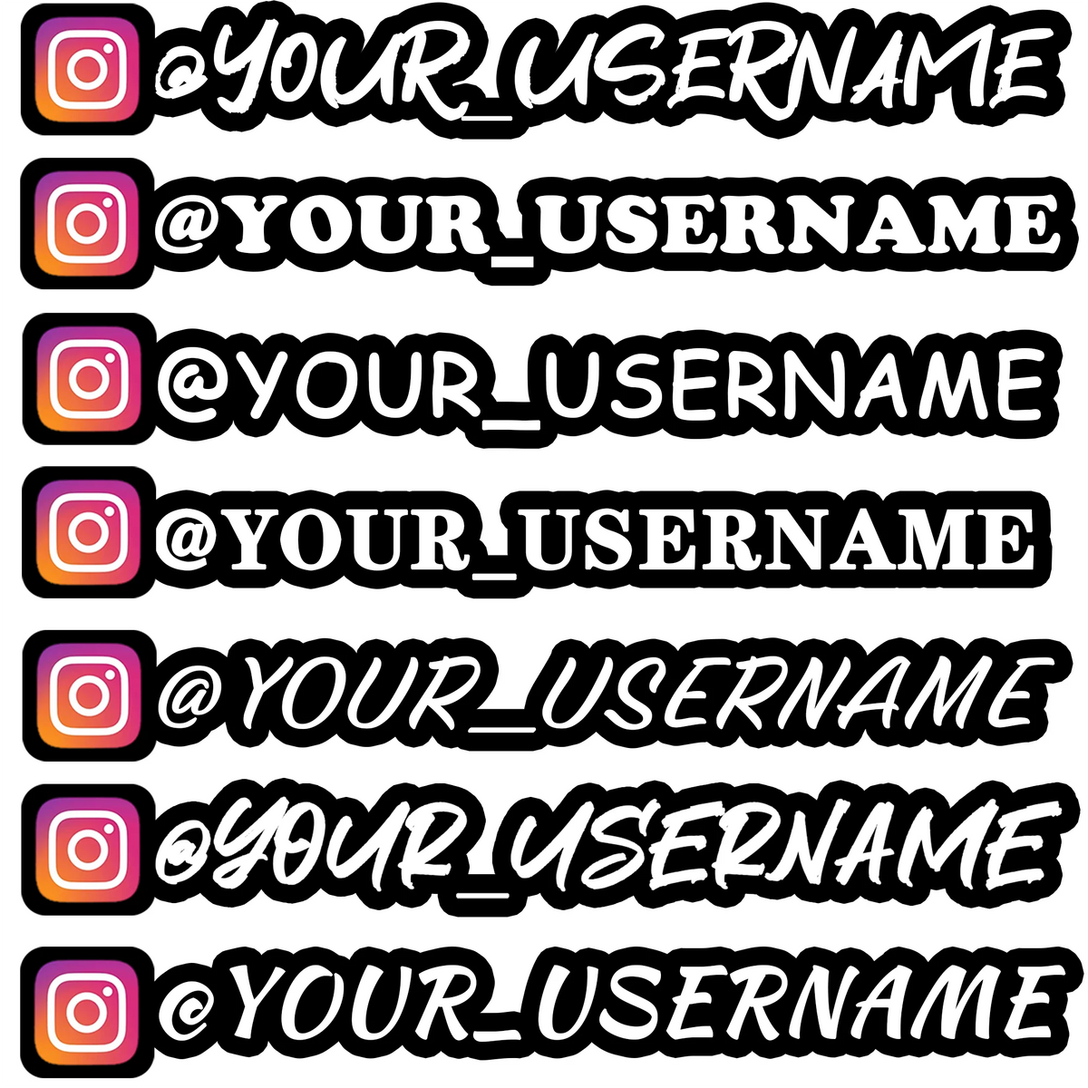 Vinyl Stickers DIY with Custom Usernames, Instagram, TikTok, YouTube, Facebook Stickers for Car, Motorcycle (Default Icon 1)