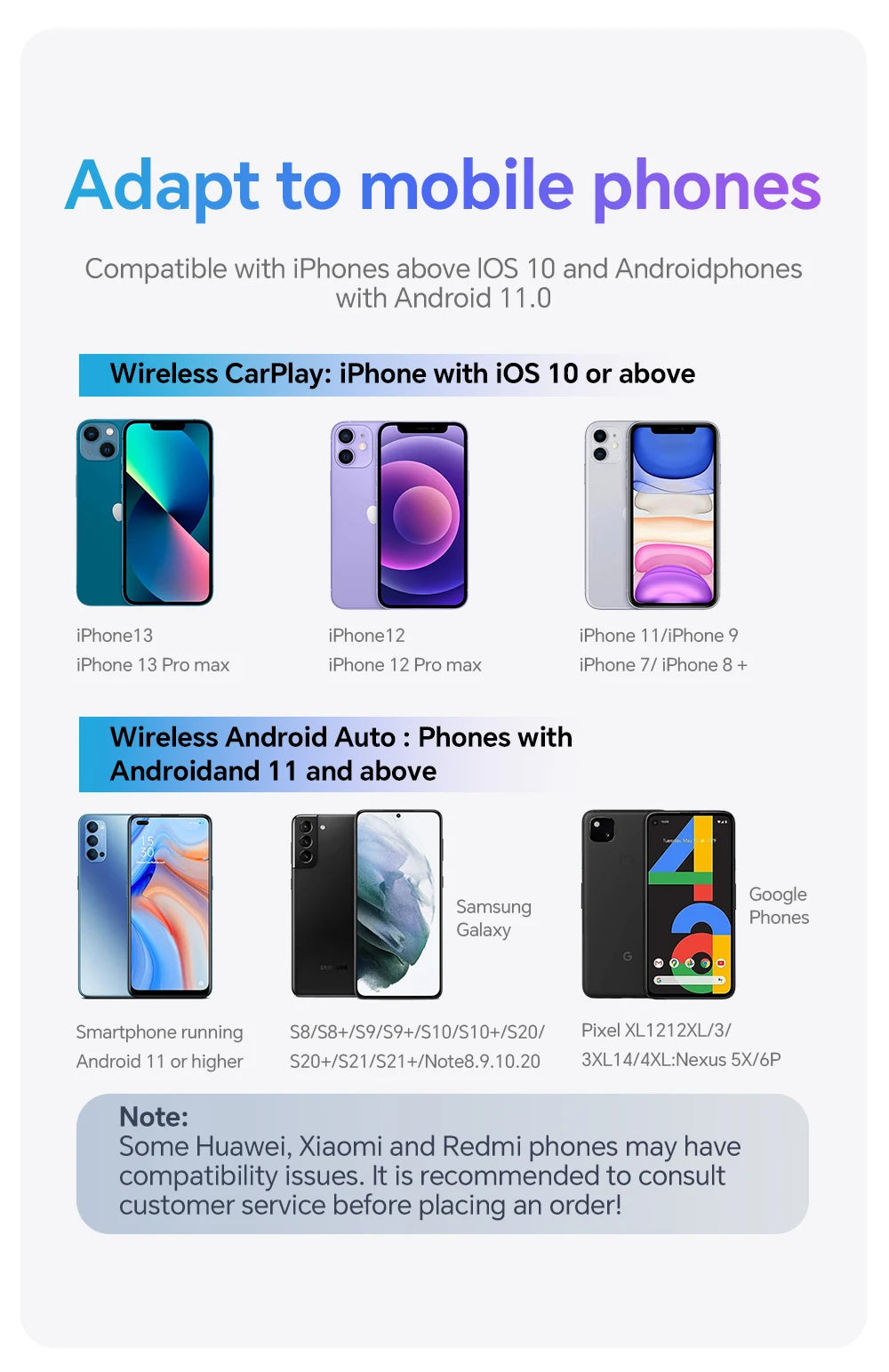 XUDA 2in1 Wireless CarPlay Dongle Wireless Android Auto Adapter AI Smart Box Car Intelligent Systems For Car With Wired CarPlay