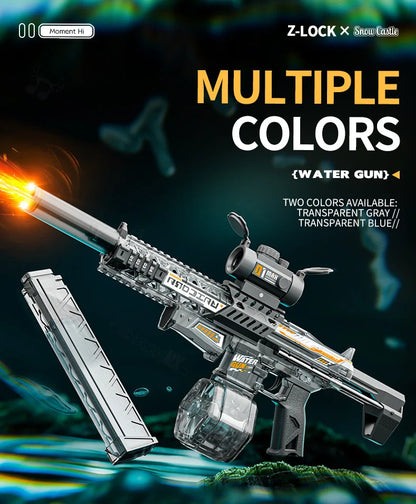 MK9 Children Pulse Electric Water Gun Automatic Water Absorption Induction Flash Light Water Blaster Summer Outdoor Toy for Kids