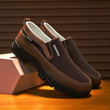 2026 New Men's Loafers Spring Large Size 39-48 Round-Toe Men's Moccasins Slip-On Mature Men's Shoes Simple Lightweight Casual Shoes