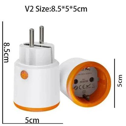 Tuya Smart Zigbee Plug Socket 3680W 16A Power Energy Monitoring Timer Switch EU Outlet Voice Control