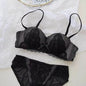 YEMOMO French Style Lace Half Cup Bra Set Wireless Push Up Boost Bust Lift Anti Sagging Elegant Comfortable Lingerie Set Ladies