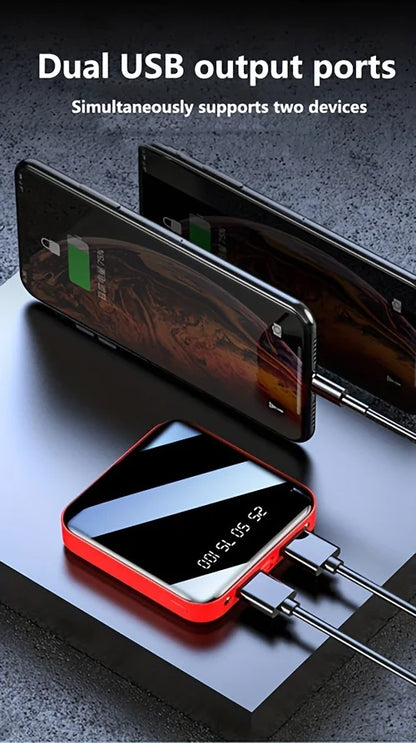 30000mAh Mini Power Bank Fast Charging Large Capacity Portable Power Bank 4 in 1 Cable for Xiaomi iPhone Samsung Huawei 2025 New