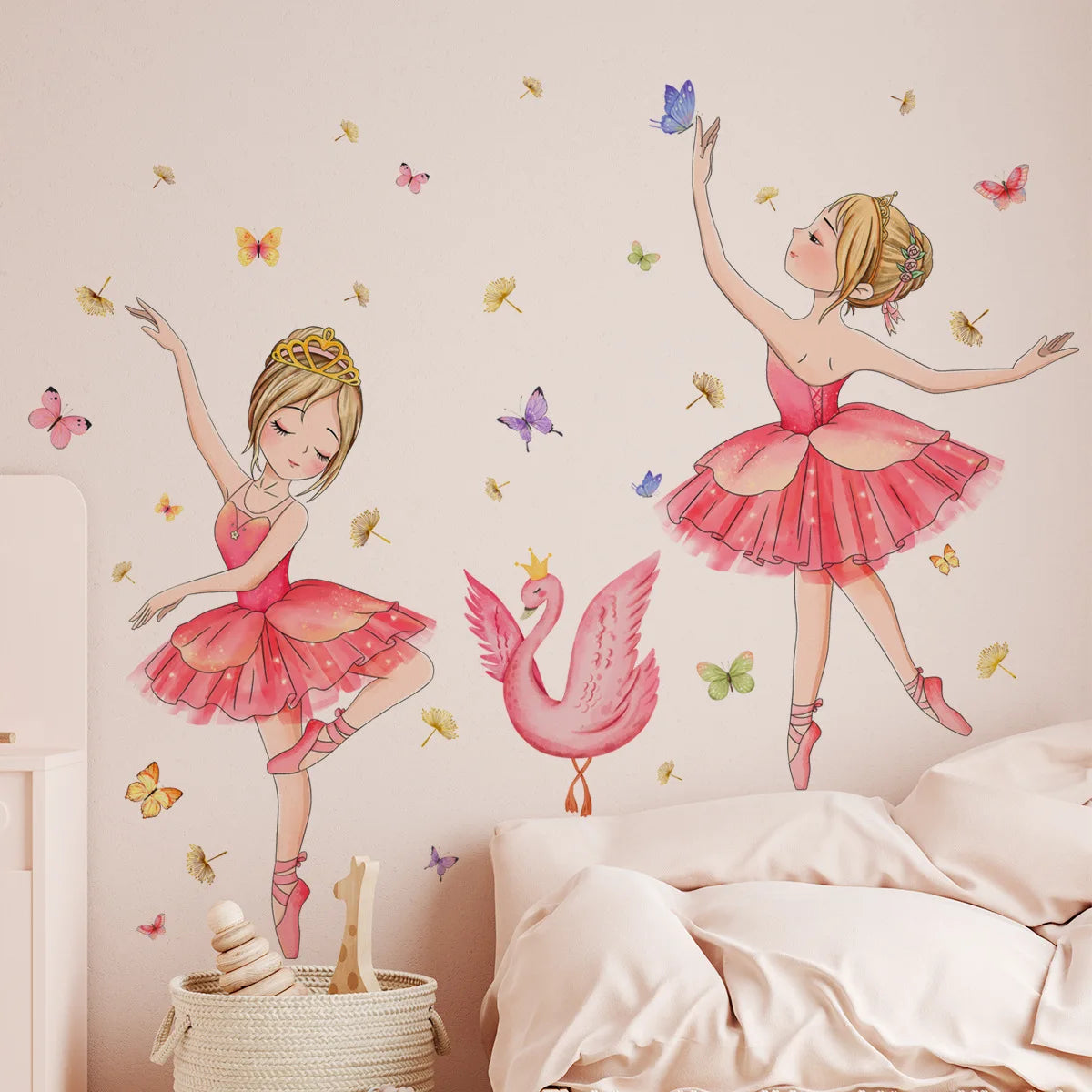 Ballet Girl Vinyl Child Wall Stickers For Baby Kids Room Decoration Adhesive Wallpaper Bedroom Accessories Room Decor Wall Art