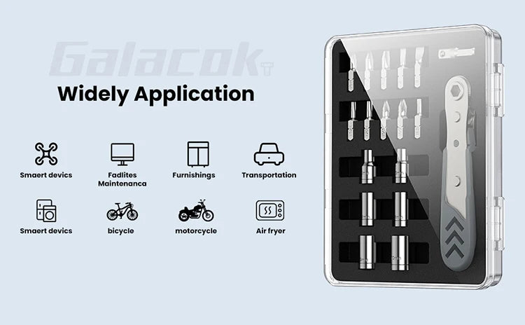 24 in 1 Right Angle Ratcheting Screwdriver Set 36-Tooth Mini Ratchet Socket Sleeve Wrench Set Car Repair Tool Hand Tools Key Set