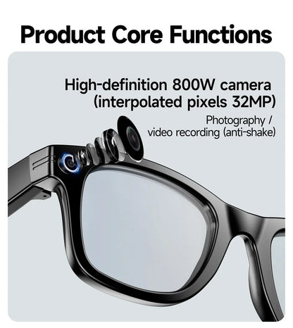 4K 800W Camera AI Glasses Color-Changing Smart Translation Glasses Photo Video Recording Waterproof Call Smart Sunglasses