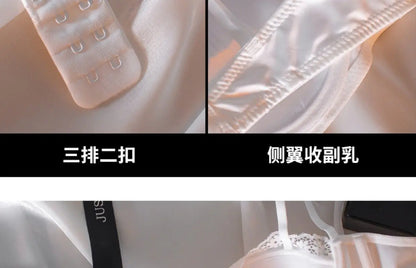 Sexy French Half Cup Invisible Bra Set Soft Underwire Minimizer Push Up Lingerie Set S-XL Comfort Breathable Anti Sag Stylish