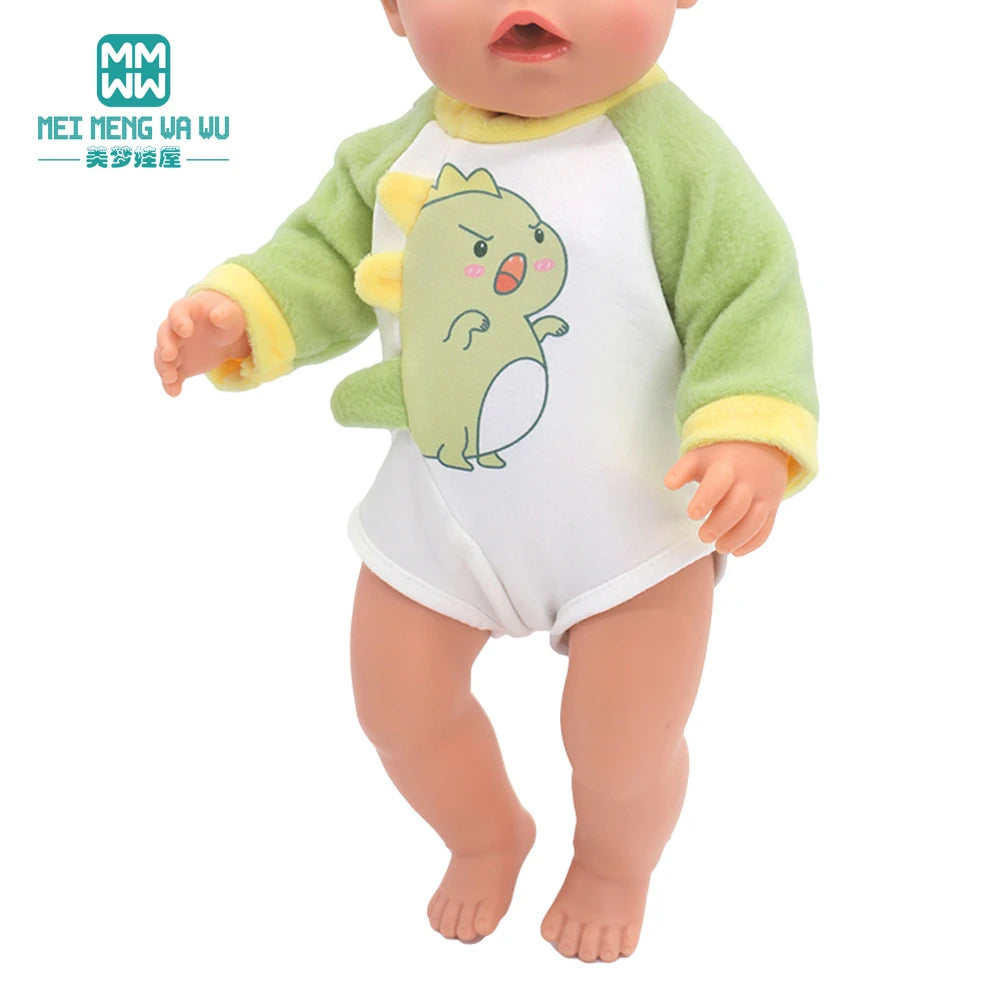 Fits 17-18inch American Doll and New Born Doll Clothes Fashion Dresses, Hooded Jumpsuit, Cardigan Strap Skirts Toys Gifts