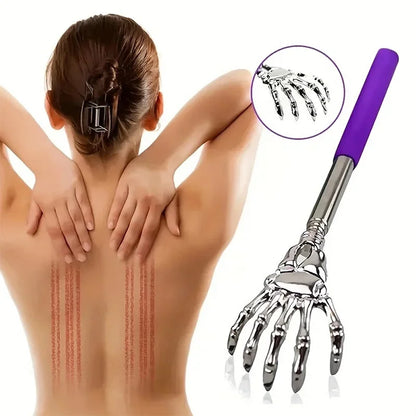 Stainless Steel Adjustable Massage and Tickle Relief Back Portable  Rubber Handle Extendable Telescoping Itch Stick Health Care