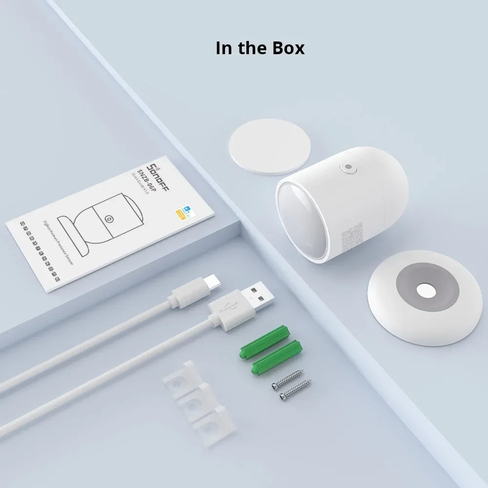 SONOFF SNZB 06P Zigbee Human Presence Sensor SNZB-06P Detector Motion Light Sensing Smart Home Automation Work with Alexa Google