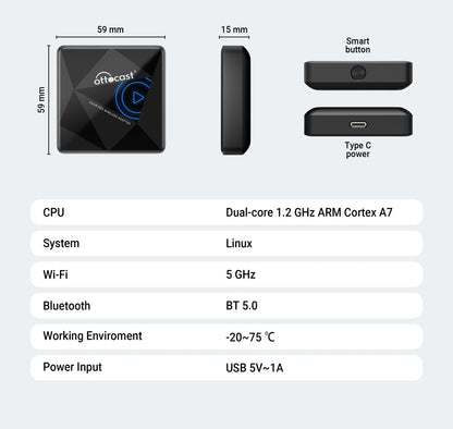 OTTOCAST U2Air PRO Wired To Wireless CarPlay Adapter USB Dongle Smart Ai Box Car Accessories for VW Nissan Ford Volvo Kia Benz