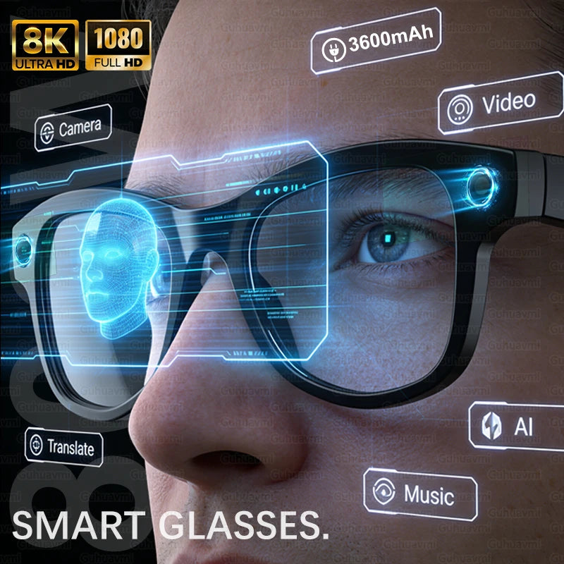 2026 Inteligentne Okulary AI M02 Ultra Kamera HD 1080P ChatGPT Etui ładujące 3600mAh Power Bank 32GB Tłumaczenie Muzyka Wideo Okulary Przeciwsłoneczne