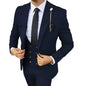 Solid Men's 3 Piece Suit Slim Fit Men Tuxedo Suit Party Wedding Prom Business One Button Peak Lapel Blazer Jacket Vest Pants Set