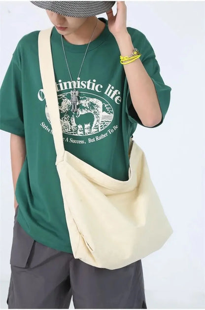 Retro Canvas Shoulder Bag Large Capacity Multi-purpose Messenger Bag Travel Tote Bag Woman Men