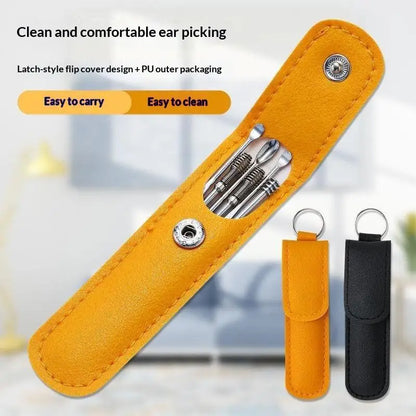 6Pcs Portable Stainless Steel Ear Spoon Cleaner Set Reusable Tools for Effective Earwax Removal