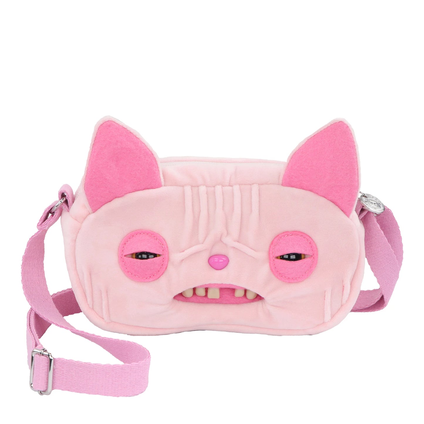 Fuggler Original ALLEY CATS Plush Bag Big Head Ugly Tooth Monster Crossbody Furry Funk Purse Backpack Wallet Storage BagGift