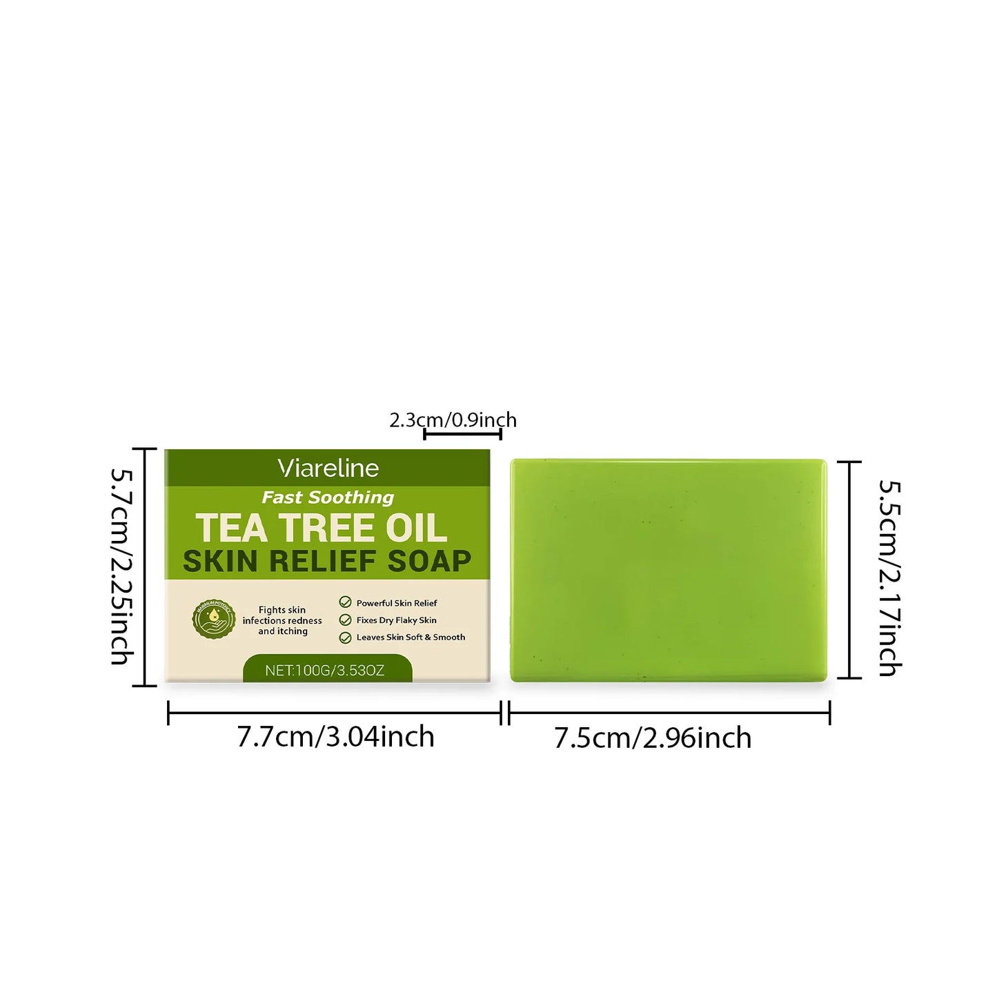 Tea Tree Oil Soap Cleaning Gentle Exfoliating Relieve Itch Moisturizing Dry Skin Smoothing Natural Bath Soap for Body and Face