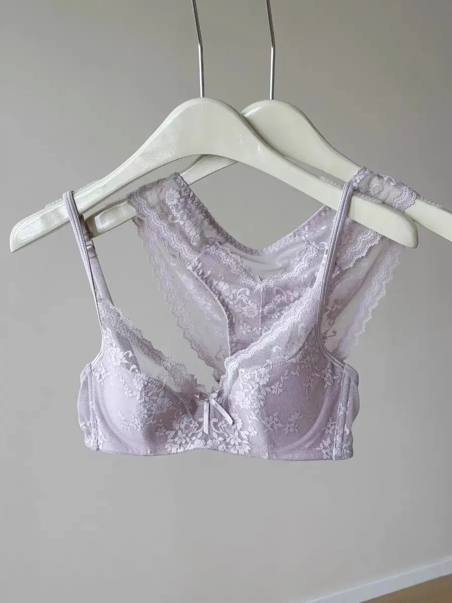 Ultra Comfort French Lace Bra, Demi Cup Underwire Lightweight for Large Bust, Anti Sagging Support Summer Sexy BANERDANNI Sexy B