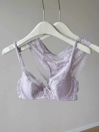Ultra Comfort French Lace Bra, Demi Cup Underwire Lightweight for Large Bust, Anti Sagging Support Summer Sexy BANERDANNI Sexy B