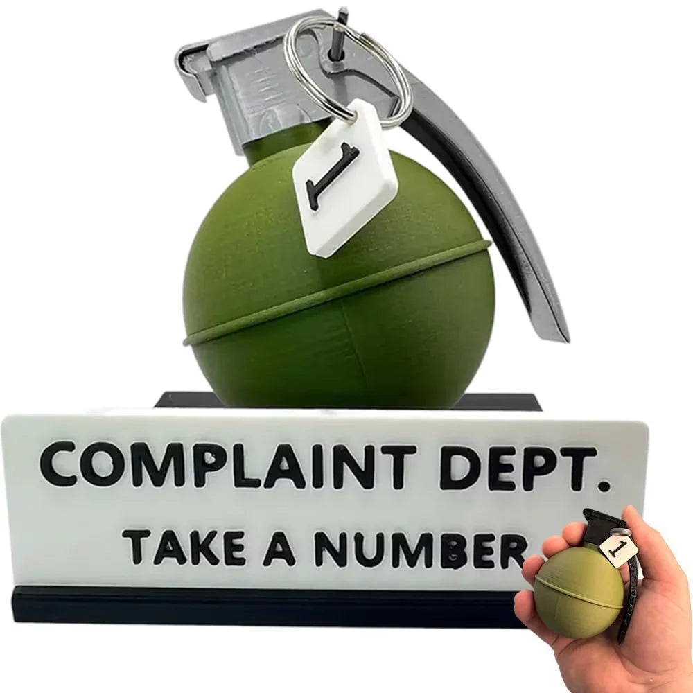 Interesting Grenade Complaint Department Desk Logo Decoration Interesting "Take A Number" Office Decoration