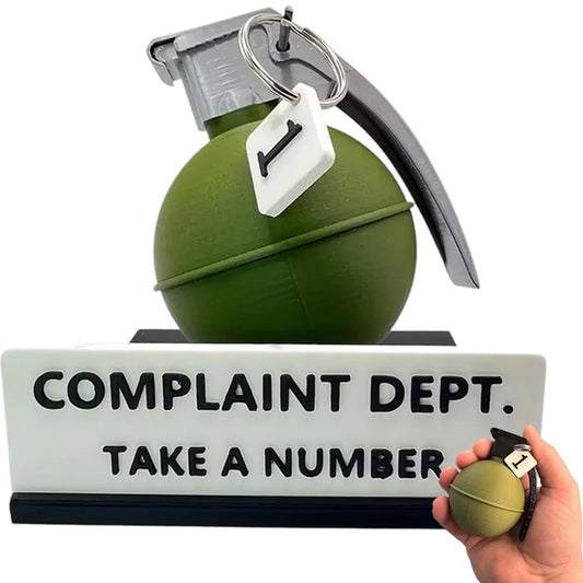 Interesting Grenade Complaint Department Desk Logo Decoration Interesting "Take A Number" Office Decoration