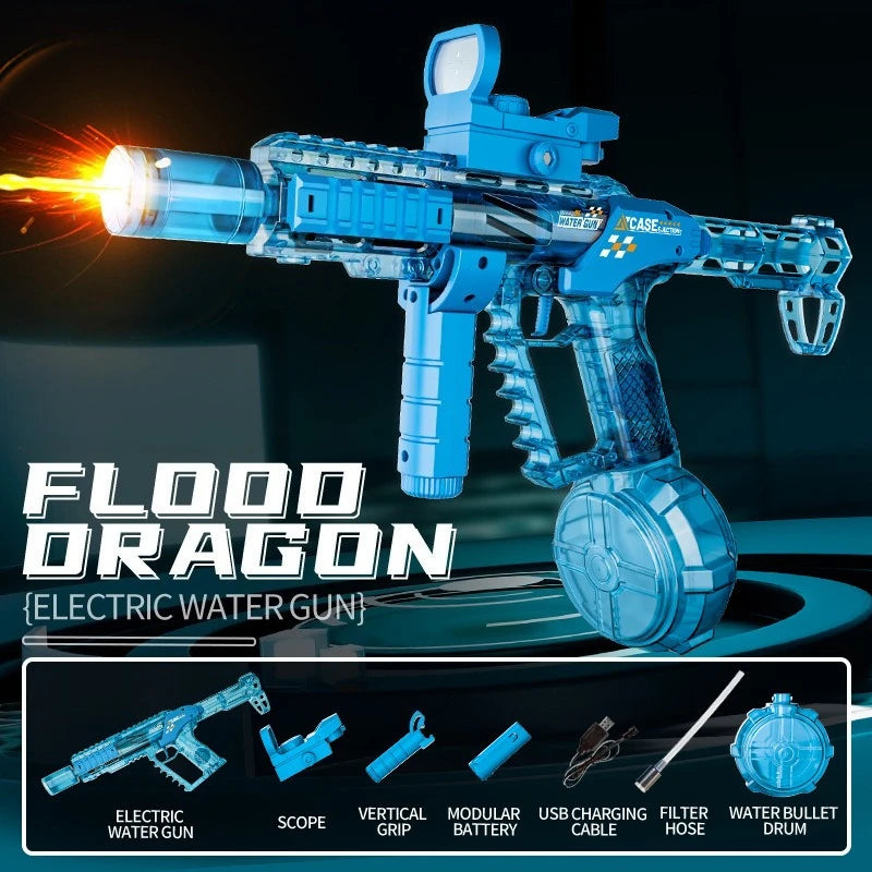 Electric Water Gun with LED Light Large-capacity Long-range Shooting Water Gun Summer Outdoor Game Toy Children's Adults' Gift