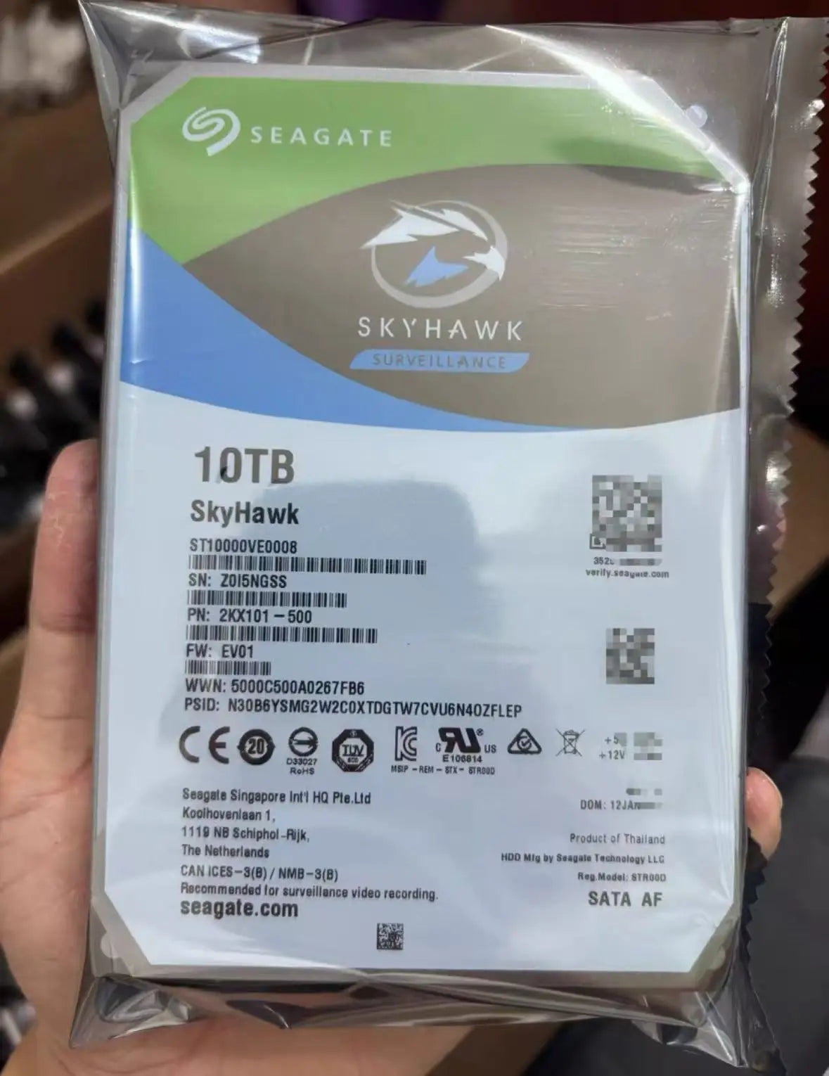 HDD New Original Seagate1TB 4TB 6TB 8TB 10TB 7200 RPM 256MB Cache SATA 6Gb/s 3.5" Internal Hard Drive ST10000VE001