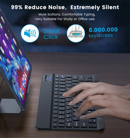 Hebrew/Spanish//Russian/Korean Portable 10 inch Wireless Keyboard and Keyboard set For iPad Samsung Tablet Laptop IOS Android