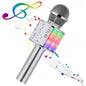 Handheld Bluetooth Microphone Speaker, 5 Voice Changer (Kid/Male/Female/Electronic), HIFI Sound, LED Light,  Portable KTV