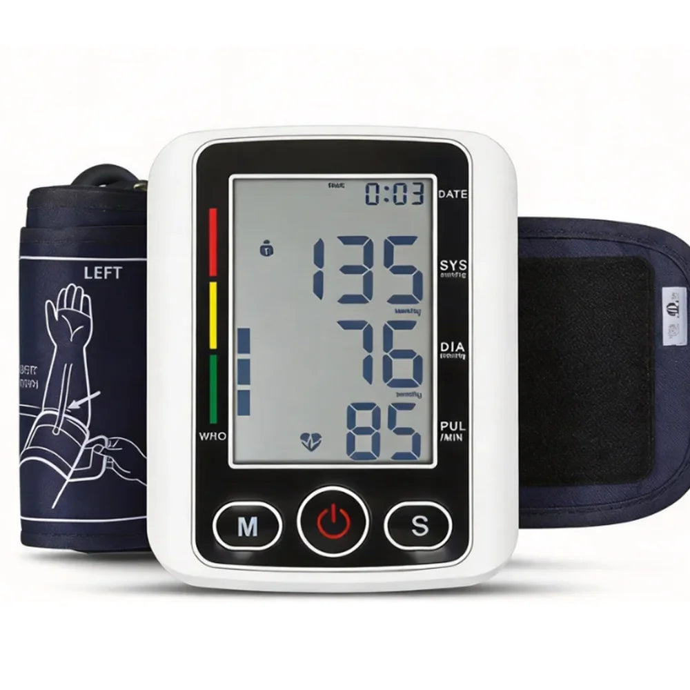 Digital Sphygmomanometer Medical Health Detector Home Upper Arm Blood Pressure Monitor Adult Kid Pulse Monitor Sphygmomanometer