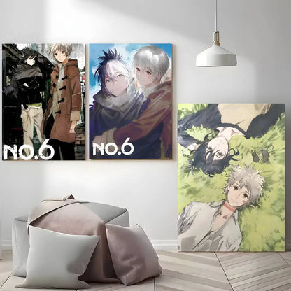 Anime No. 6 Poster Self-adhesive stickers are suitable for any wall surface waterproof moisture-proof