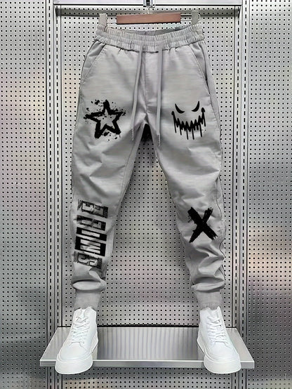 Men'S Trendy Printed Casual Fashion Pants Suitable For Outdoor Dates, Shopping, And Sports