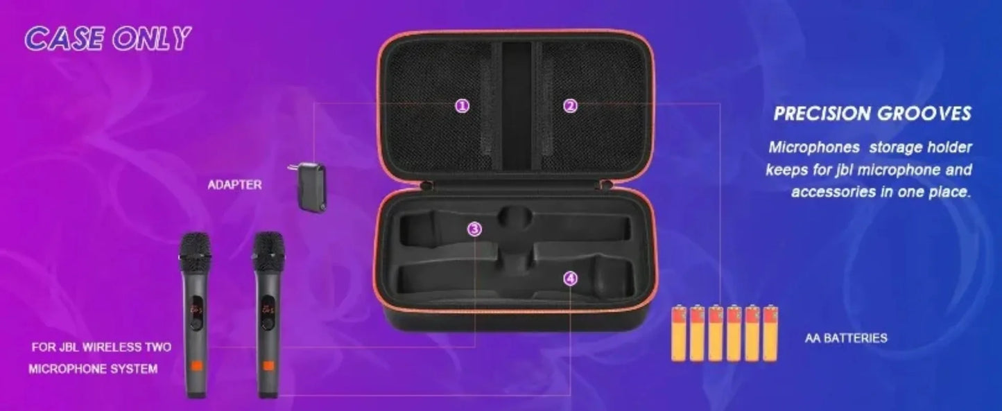 Shockproof Wireless Microphone Case Adjustable Drop Proof Microphone Storage Bag Handheld Microphone Carrying Case Business Trip