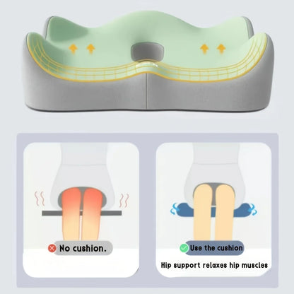 Ergonomic Memory Foam Seat Cushion Orthopedic Tailbone Pillow For Office Chair Car Driving Hip Support Sciatica Pain Relief Pad