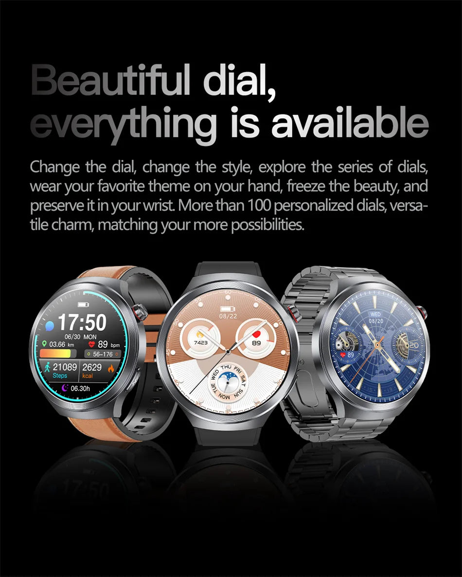 2026New 1.73-inch Sapphire AMOLED Smart Watch Men Women ECG Uric Acid Blood Pressure Health Track Call Clock Care Smartwatch NFC