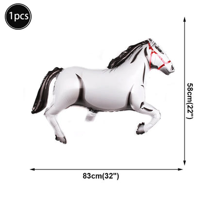 1pc Oversized Horse Balloon Cowboy Giant Horse Aluminum Film Balloon Farm Animal Horse Theme Birthday Party Decoration Kids Toys