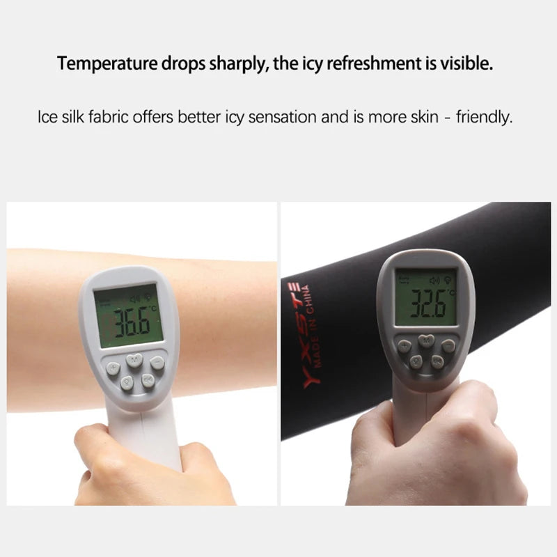 Anti-Sunburn Long Sleeve Men Summer Fingertip Flip Glove Cool Summer Ice Silk Driving Cycling Fishing Non - Slip Arm Warmers