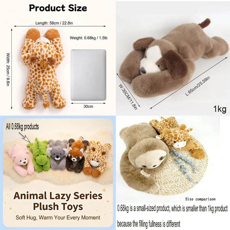 50/60/65cm Long Arm Stuffed Animal Arm Weighted Soft Plush Pillow Raccoon Koala Bear Sloth  Dinosaur Gift for Boys and Girls