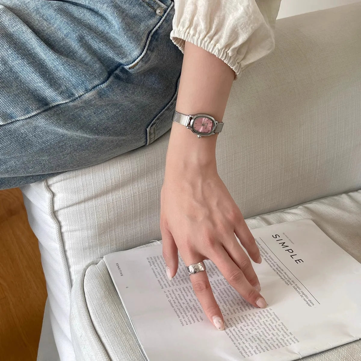 Simple Brand Women Watch Small Oval Dial Green Ladies Wristwatches Luxury Girl Gift Watch Dropshipping Relojes Para Mujer
