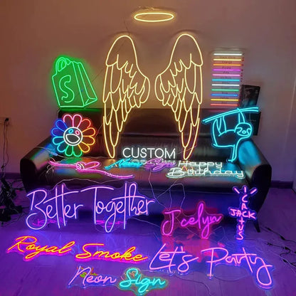 Custom UV Printed Neon Light Sign Anime Cartoon Game Character Logo For Wedding Party Home Aesthetic Wall Decor Indoor Outdoor