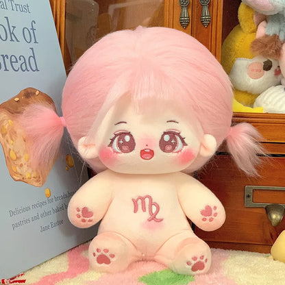 20cm Kawaii Plush Cotton Doll Idol Stuffed Super Star Figure Dolls Twelve Constellations Doll Can Change Clothes Gift