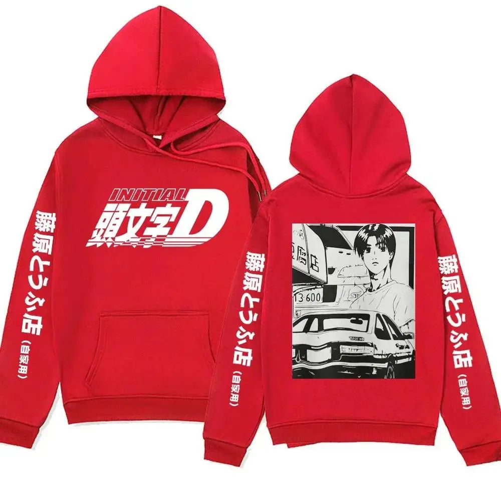 Anime Initial D AE86 Hoodie Hachiroku Shift Drift Cotton Hoody Takumi Fujiwara Tofu Shop Men Women Sweatshirts Winter Clothing