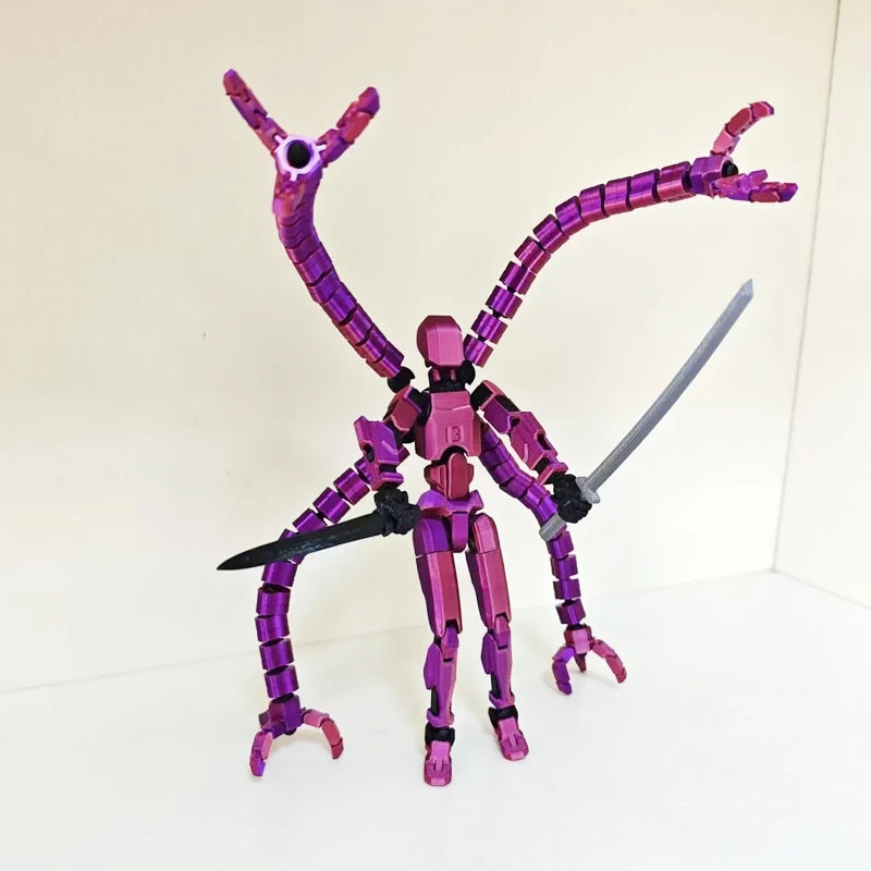 Assembly Toys T13 Action Figure 3D Printed Multi-Jointed Movable Titan 13 Lucky Dummy Robot Action Figure Desktop Toys