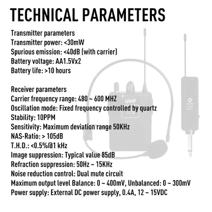 Wireless Transmitter System G-MARK GX100 Professional UHF headset Mic 50M For Party Show Stage Wedding Church