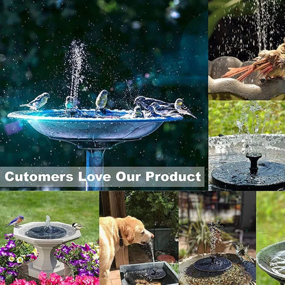 Mini Solar Water Fountain - Solar-Powered Pool/Pond Waterfall, Outdoor Garden Decoration & Bird Bath Supplies