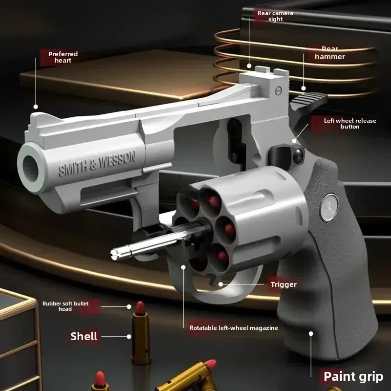 ZP5 357 Revolver Launcher Pistol EVA Soft Dart Bullet Toy Gun Airsoft CS Outdoor Shooting Game Kids Adult Gift