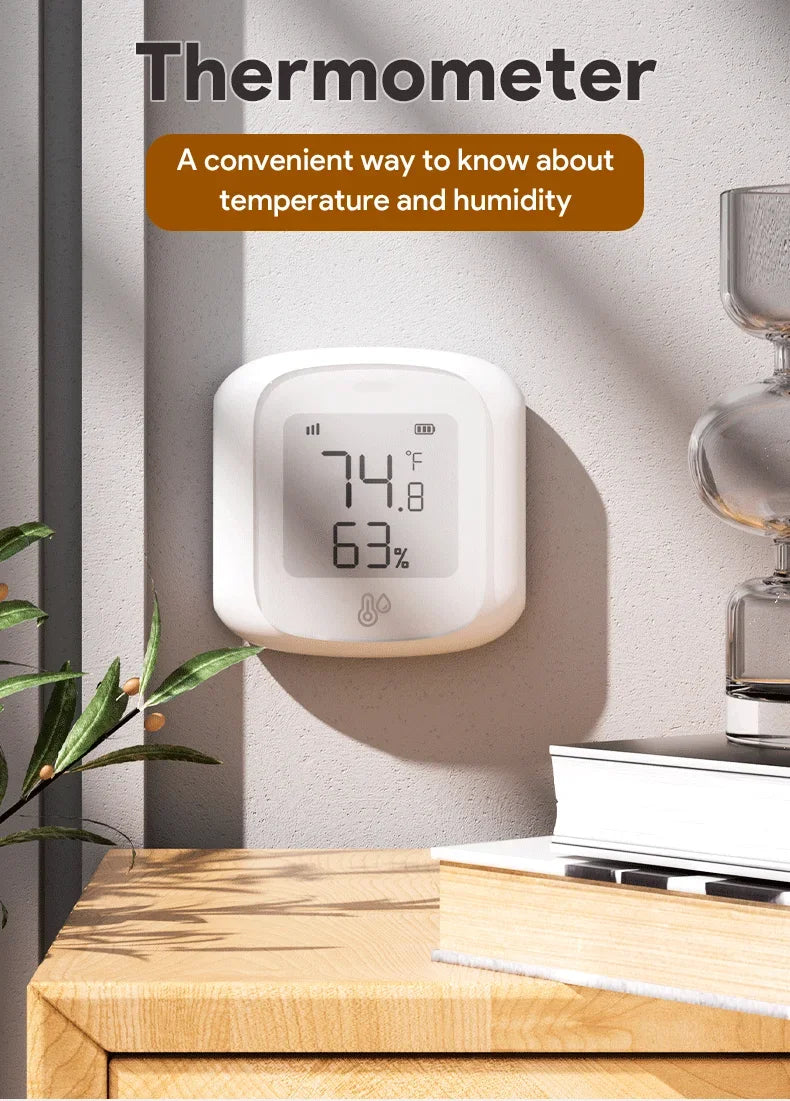 HOMEFISH Smart WiFi/Zigbee Temperature and Humidity Sensor Hygrometer Thermometer with LCD Display Support Alexa Google Home